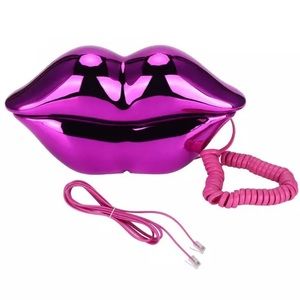 BNWOB Metallic Pink Lip Landline Telephone